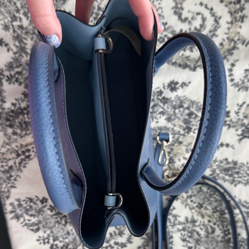 kate spade blue pebbled leather satchel - Picture 4 of 14